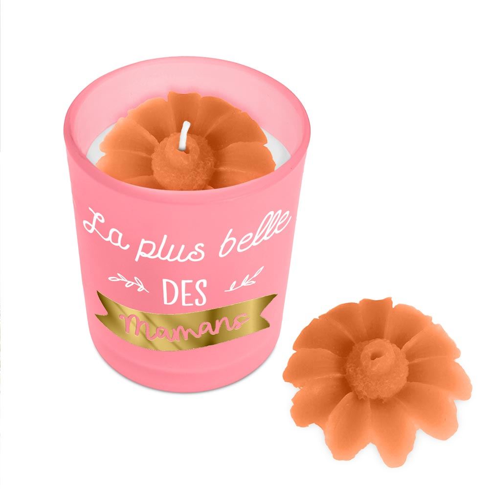 Bougies Rose fête des mamans LA PLUS BELLE DES MAMANS