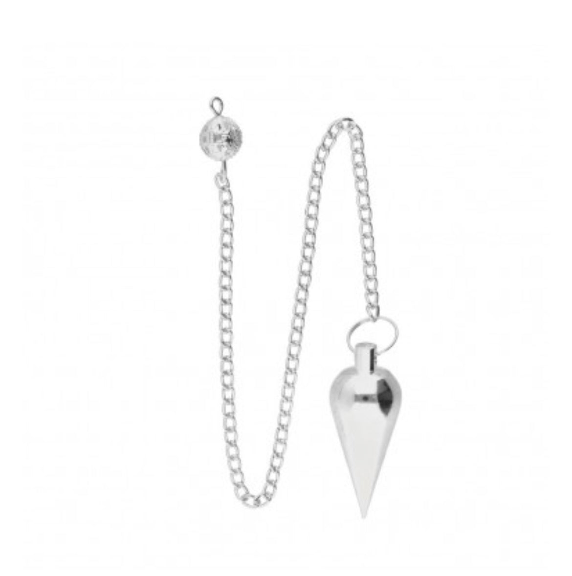 Pendule conique en métal argenté