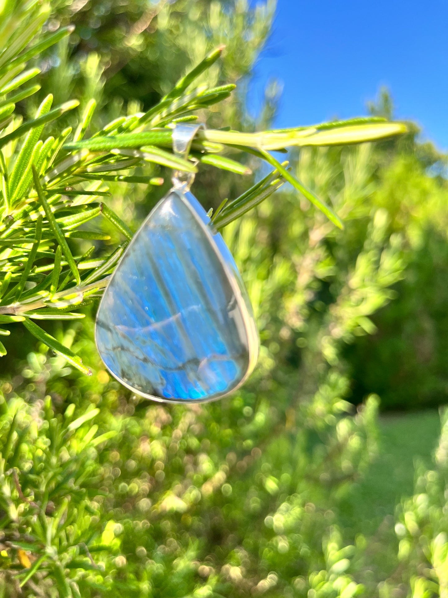 Pendentif « protection » Labradorite AAA et argent 925