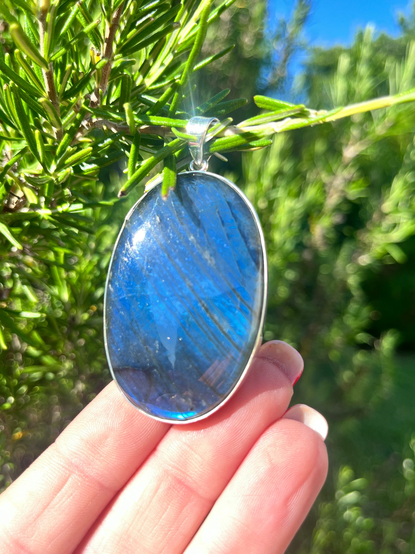Pendentif « protection » Labradorite AAA et argent 925