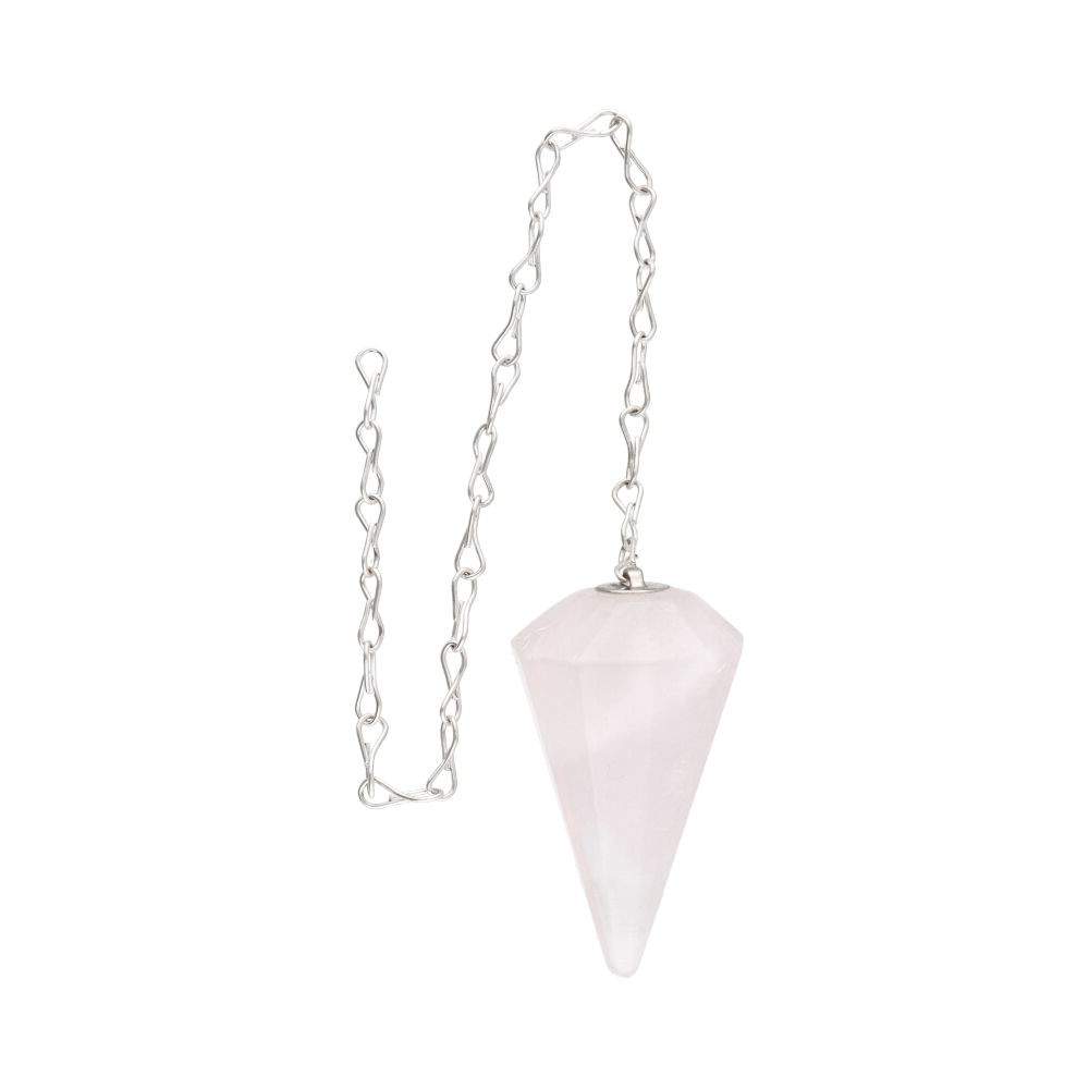 Pendule en quartz rose facetté
