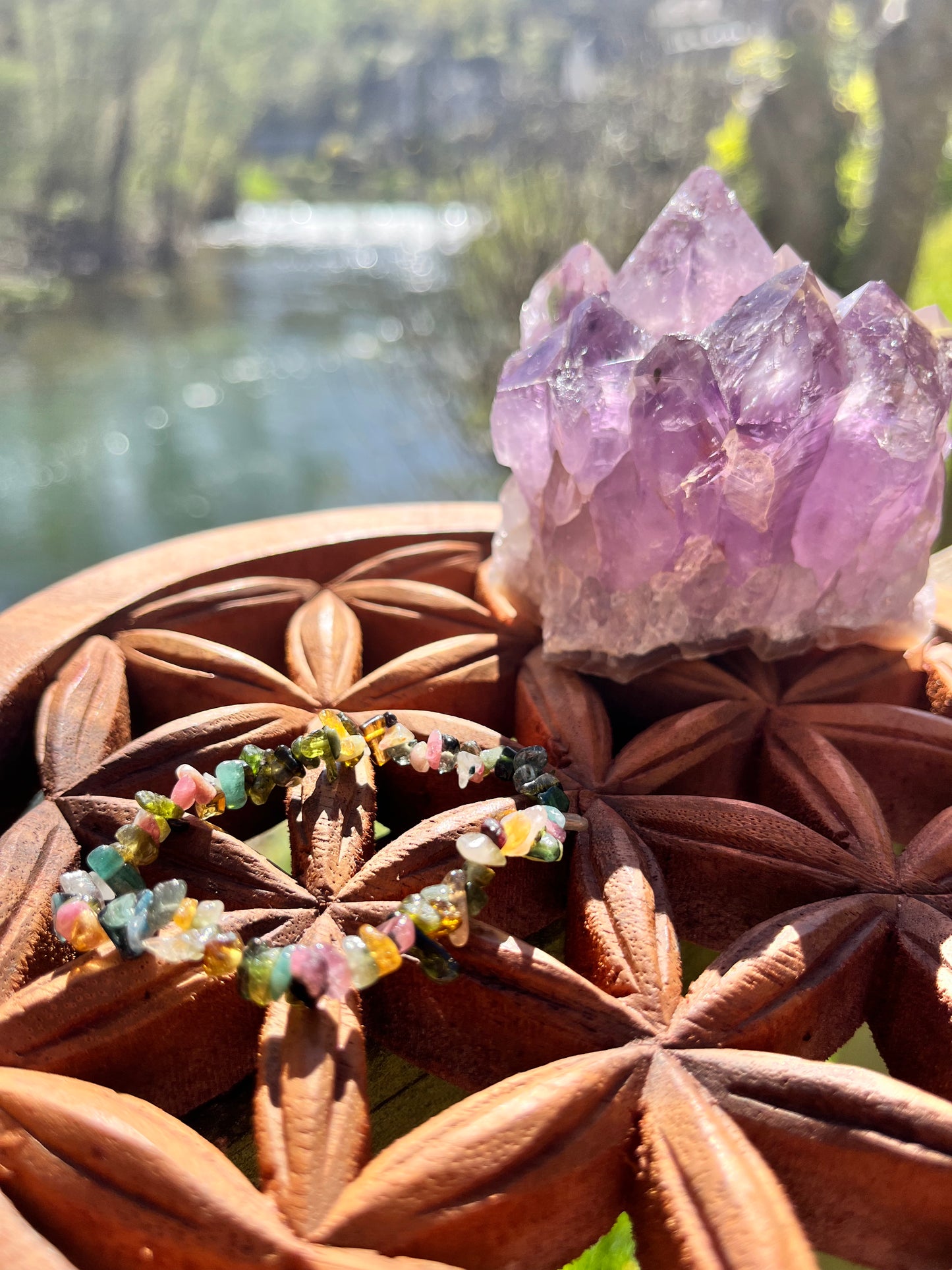 Bracelet Baroque « équilibre et protection » en tourmaline multicolore A