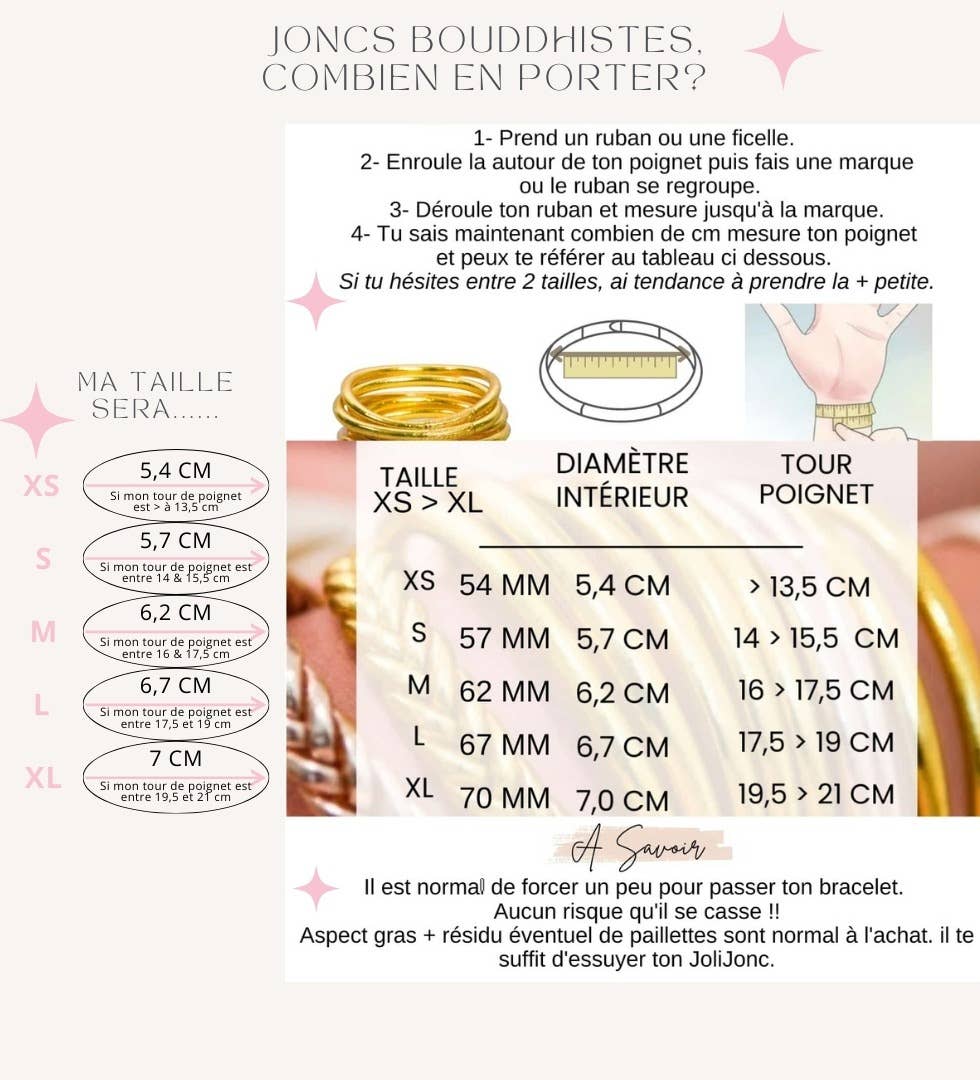 Jonc Bouddhiste Traditionnel Fin Champagne: M - 62 mm