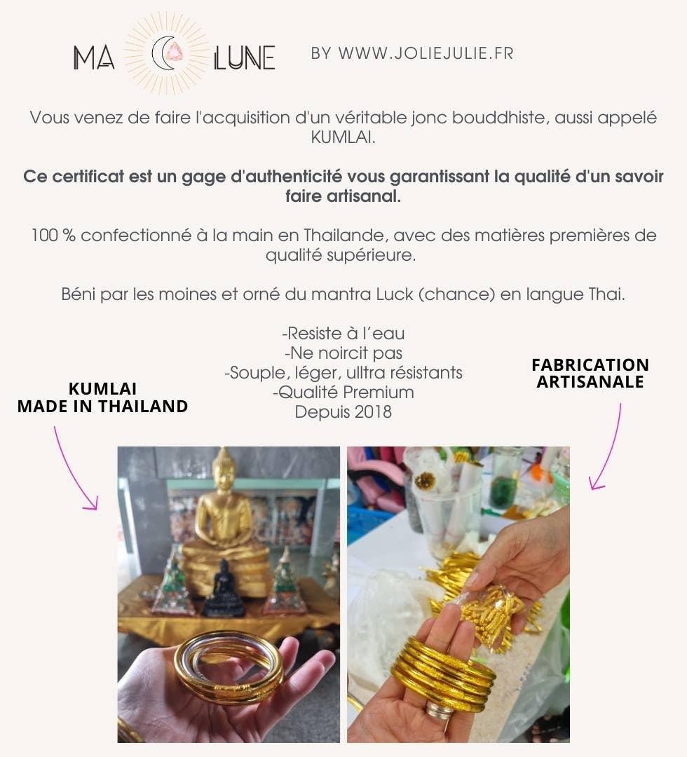 Jonc Bouddhiste Traditionnel Fin Champagne: M - 62 mm