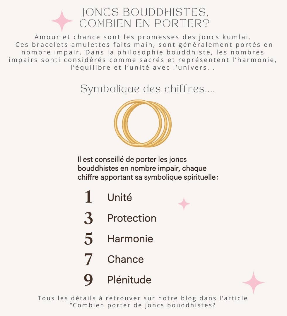 Jonc Bouddhiste Traditionnel Fin Champagne: M - 62 mm