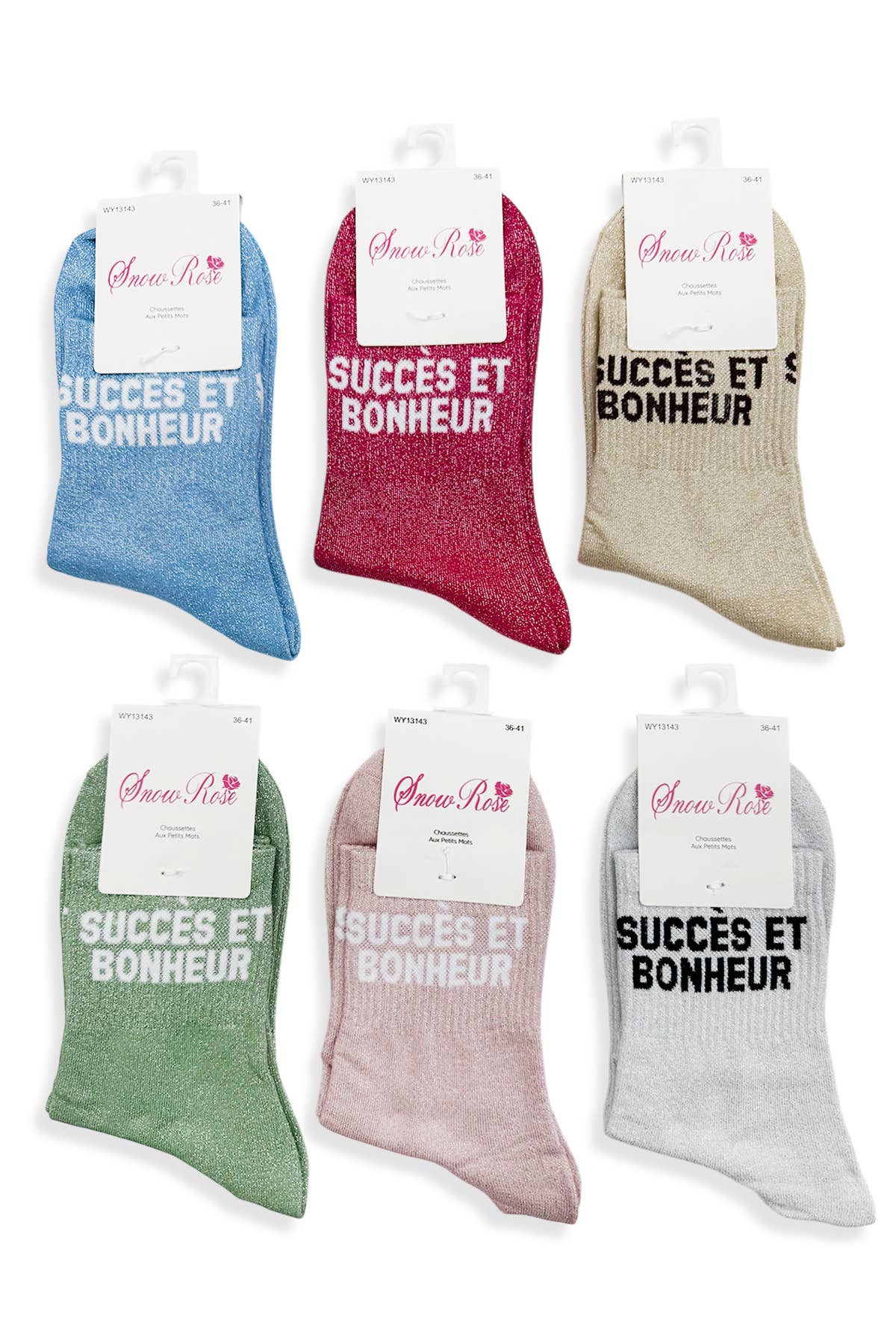 Chaussette à paillettes : SUCCÈS ET BONHEUR / 36-41