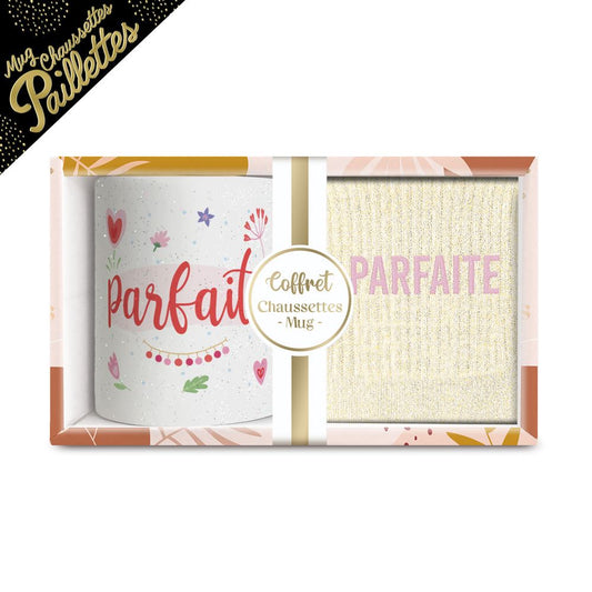 Coffret mug chaussettes a paillettes parfaite