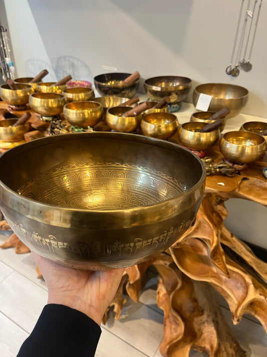 Bol tibétain 24,5cm avec maillet et coussin