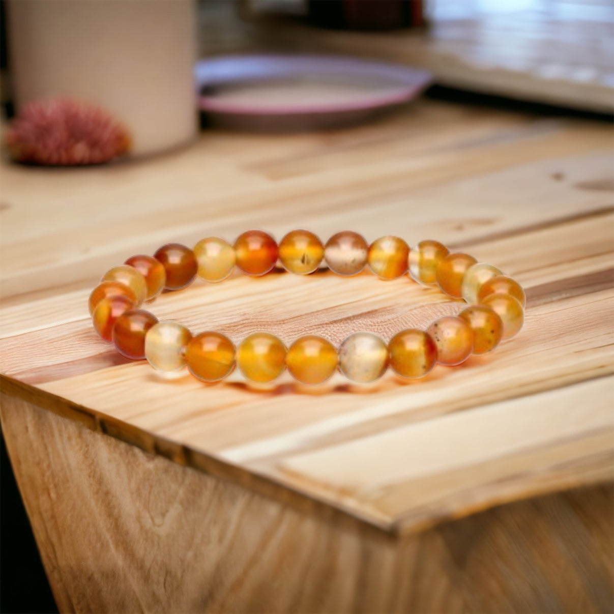 Bracelet bonheur et joie de vivre en cornaline