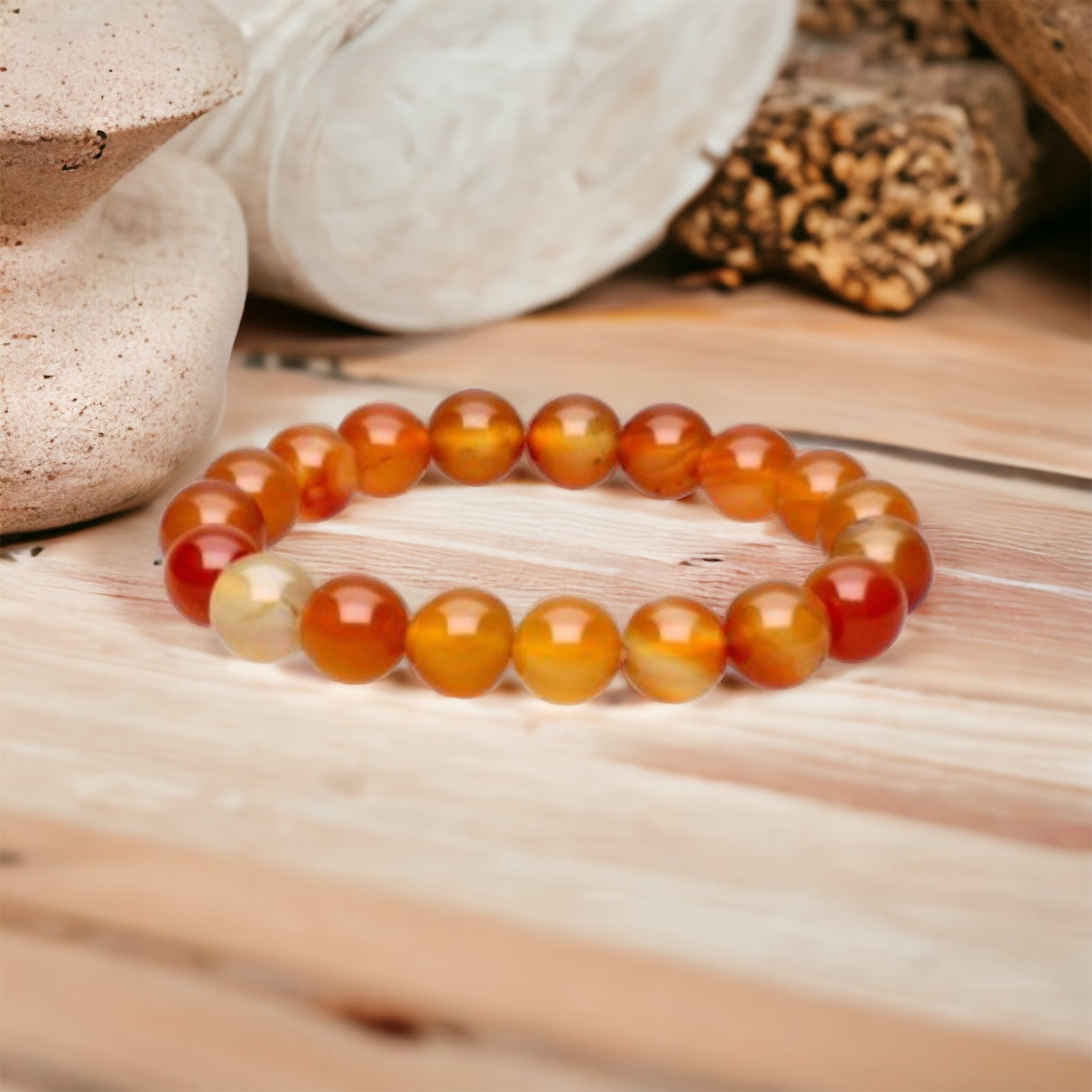 Bracelet bonheur et joie de vivre en cornaline