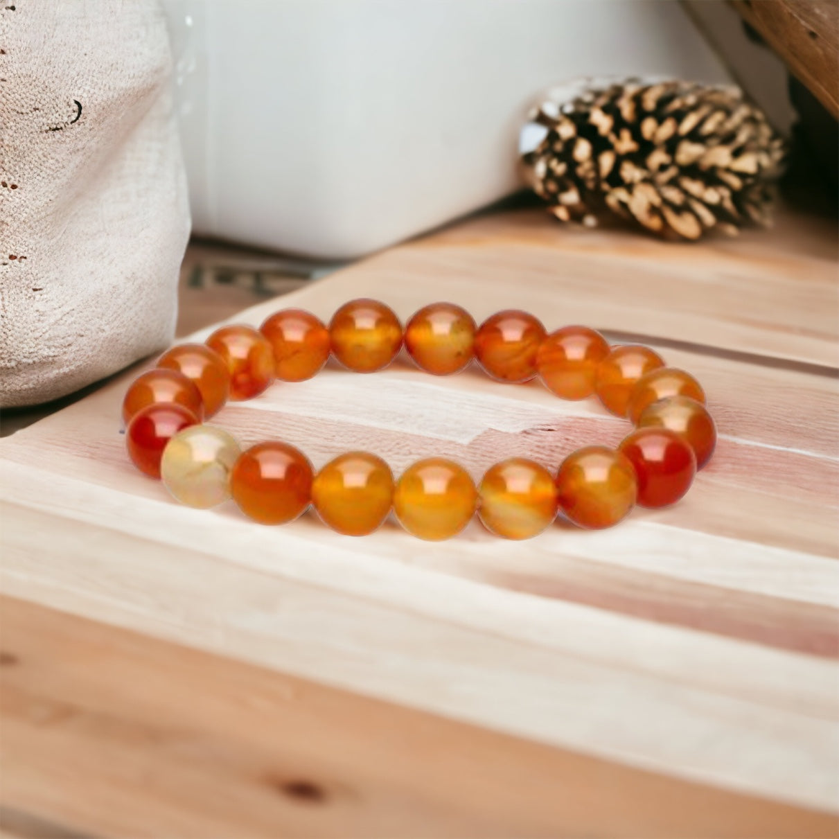 Bracelet bonheur et joie de vivre en cornaline