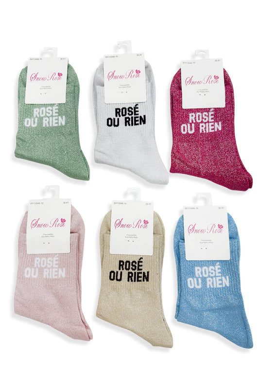 Chaussettes à paillettes : Rosé ou rien / 36-41