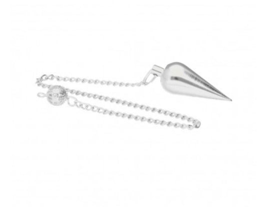 Pendule conique en métal argenté