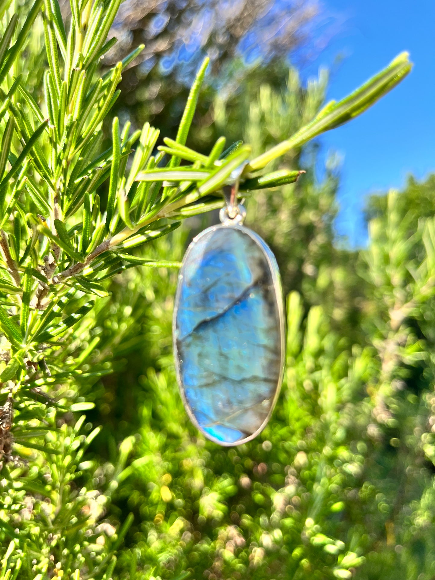 Pendentif « protection » Labradorite AAA et argent 925