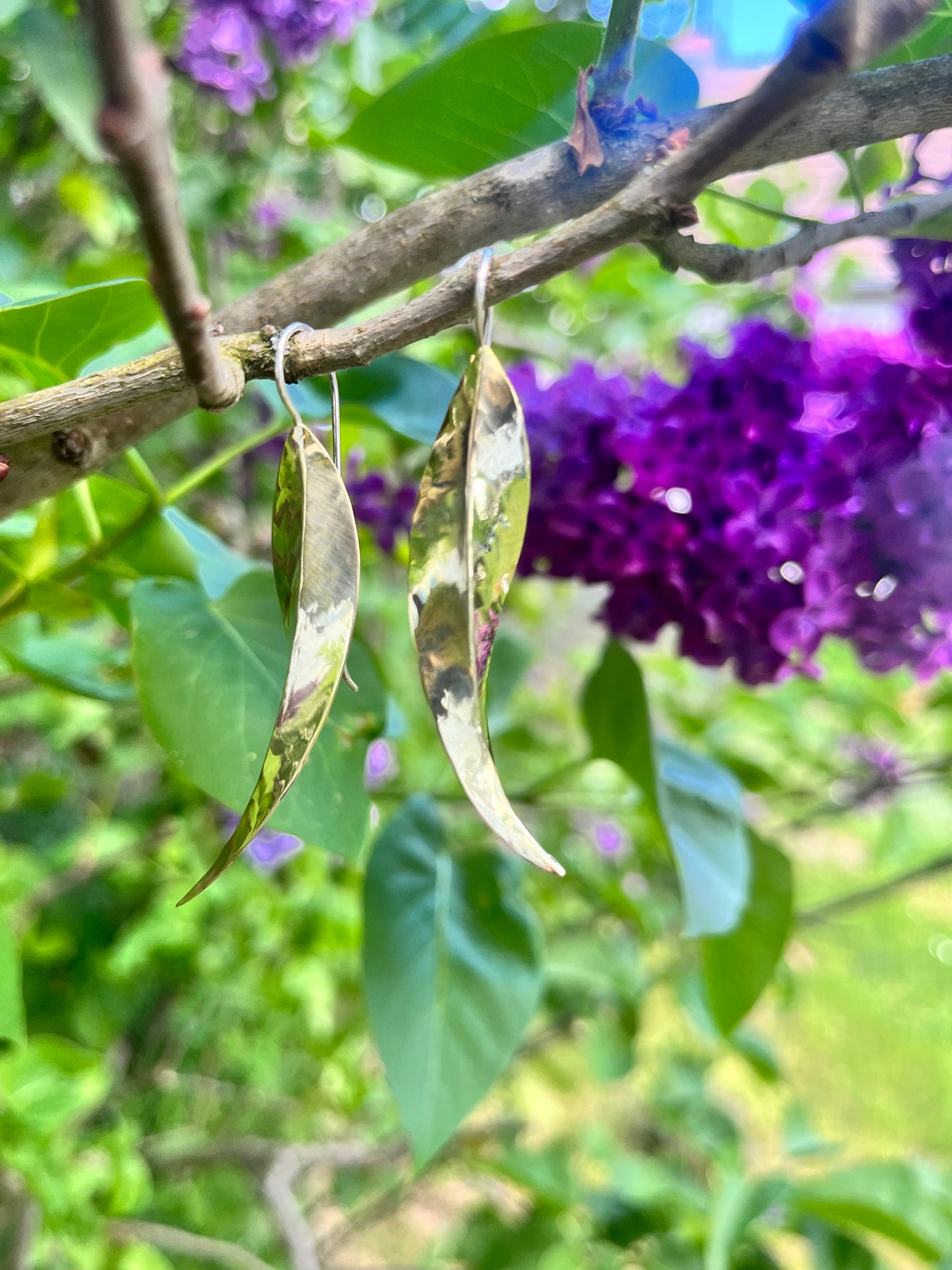 Boucles d’oreilles feuilles en bronze