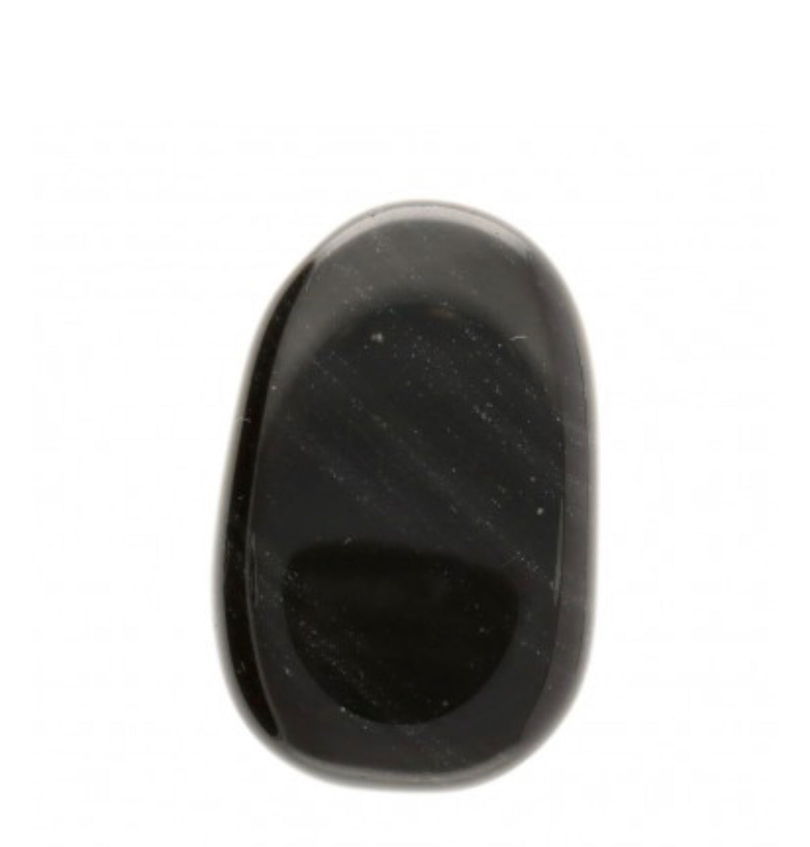 Galet plat « paix » en obsidienne