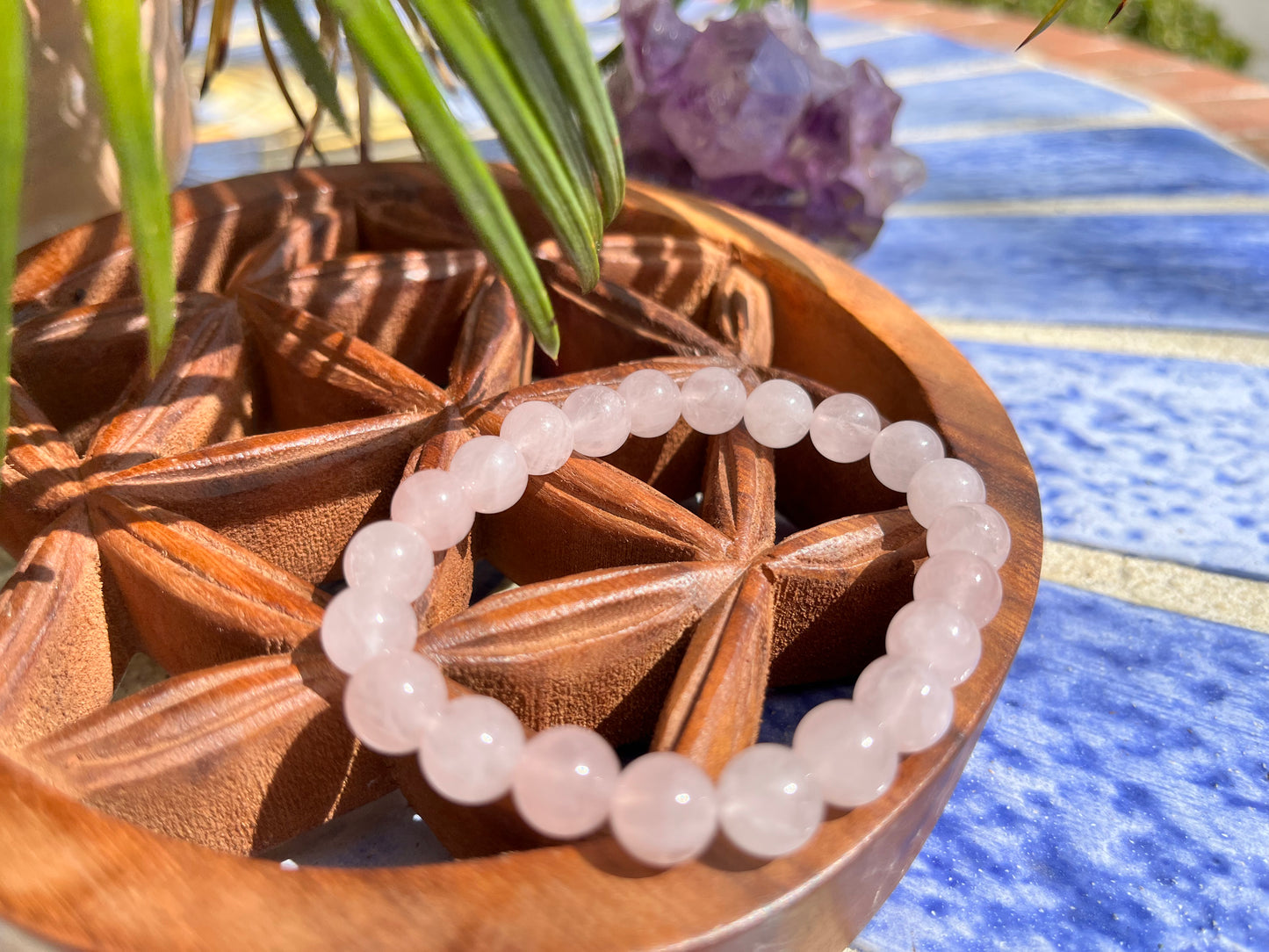 Bracelet “amour” quartz Rose AA