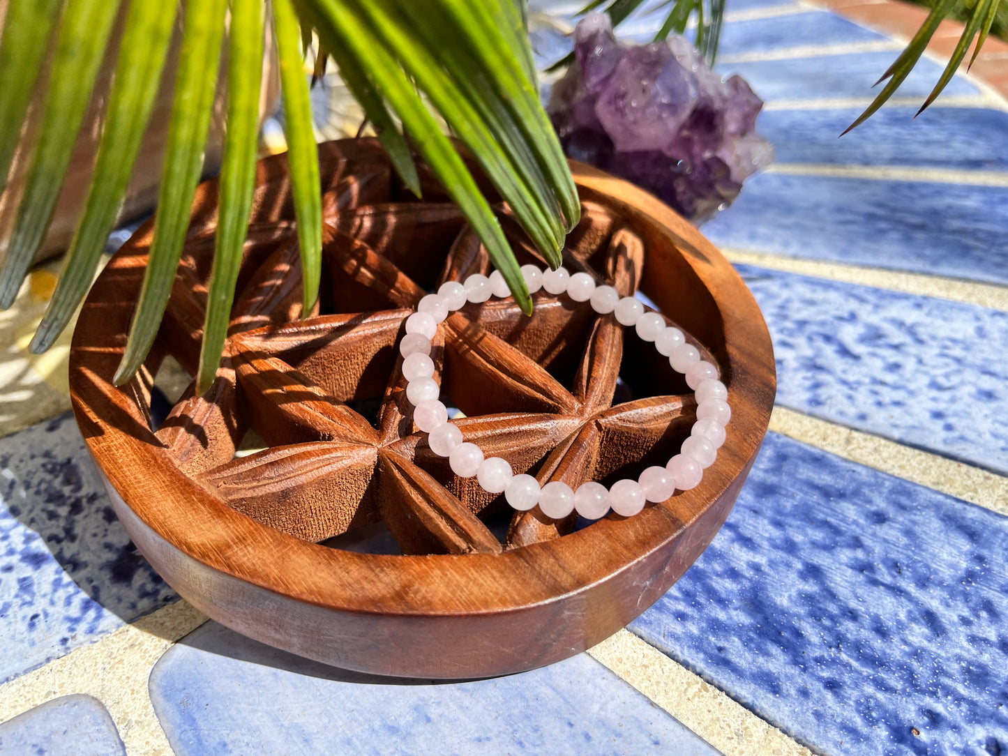 Bracelet “amour” quartz Rose AA