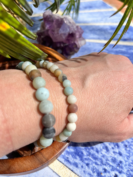 Bracelet « relaxant » Amazonite mat A +