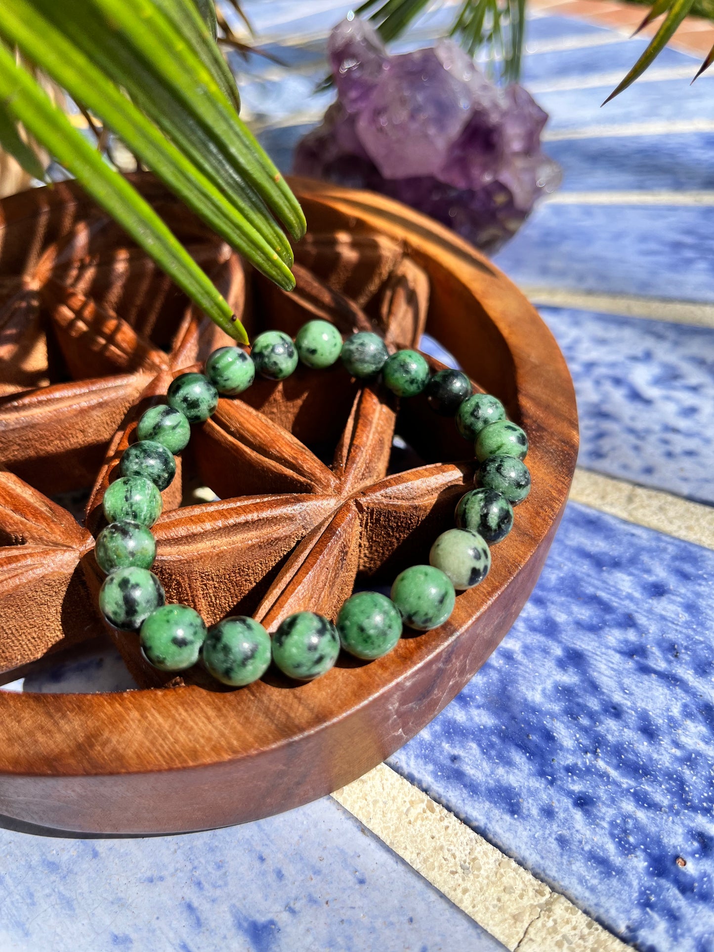 Bracelet « équilibré et protection » Rubis Zoïsite A