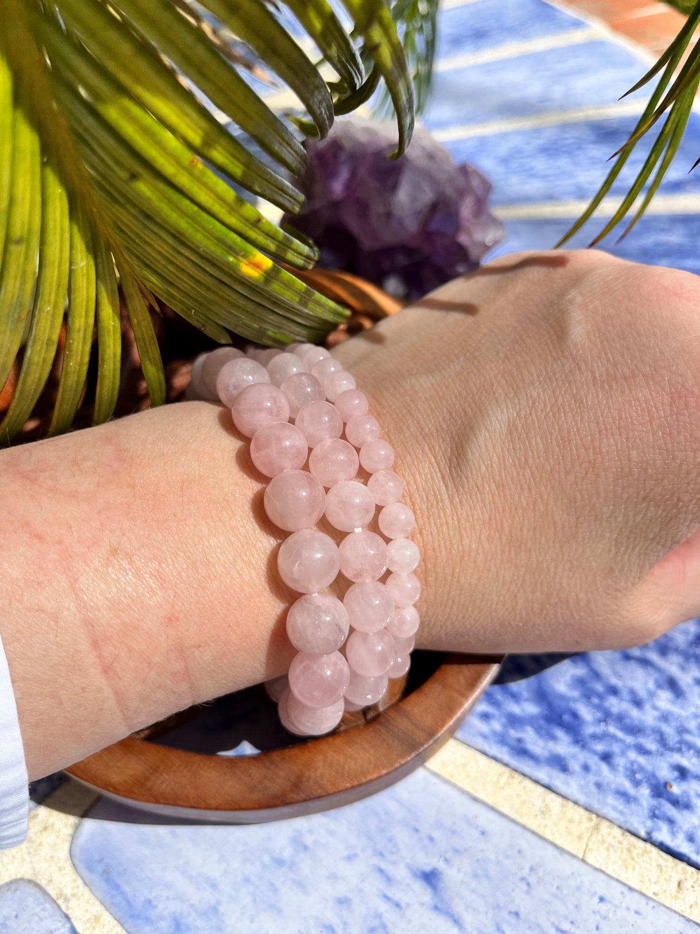 Bracelet “amour” quartz Rose AA
