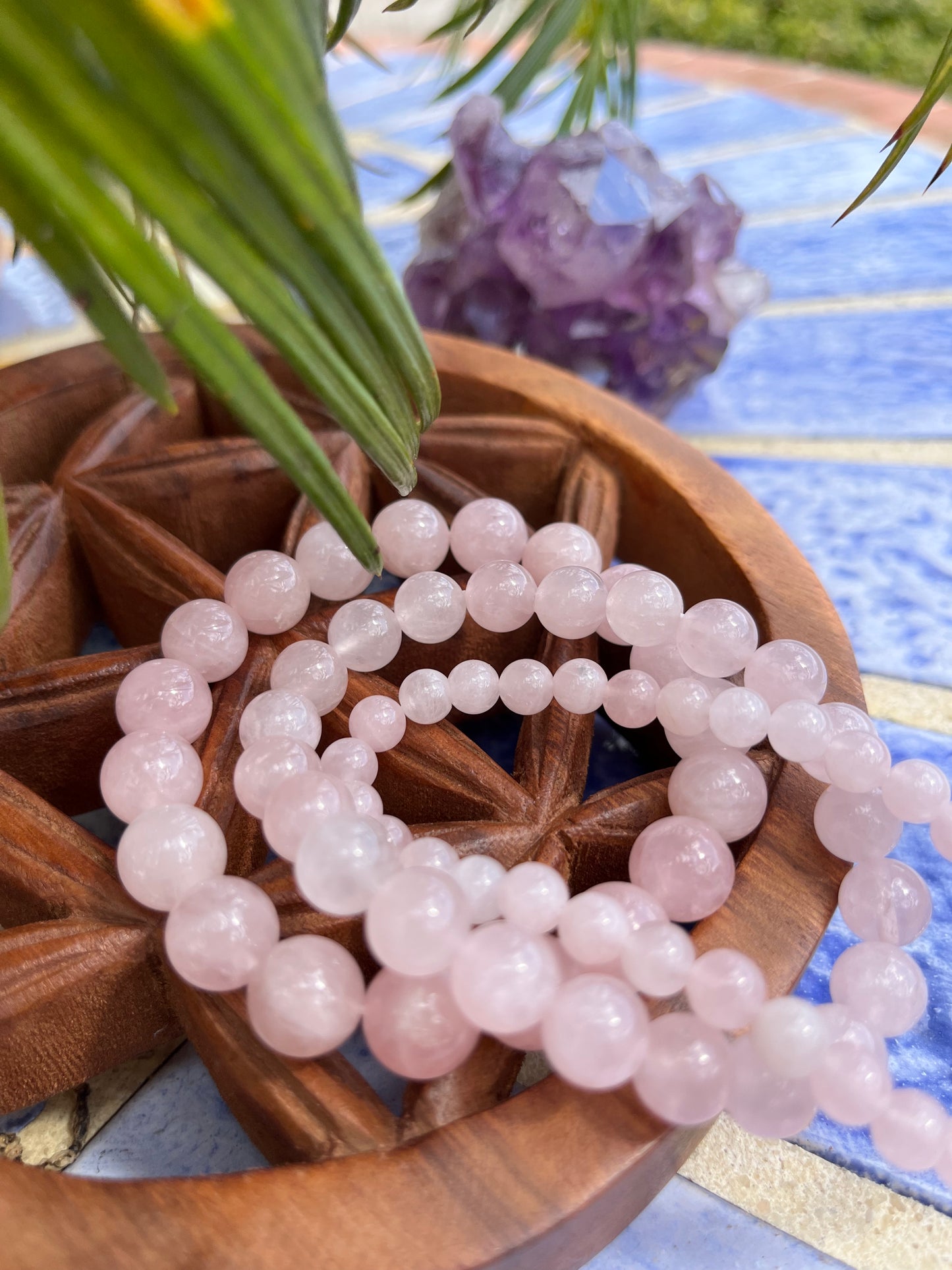 Bracelet “amour” quartz Rose AA